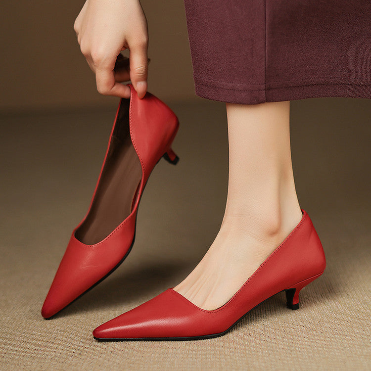 Orlisse Leder Kitten Heel Pumps