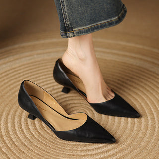 Ceyra Leder Kitten Heels