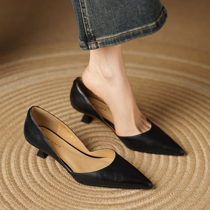 Ceyra Leder Kitten Heels