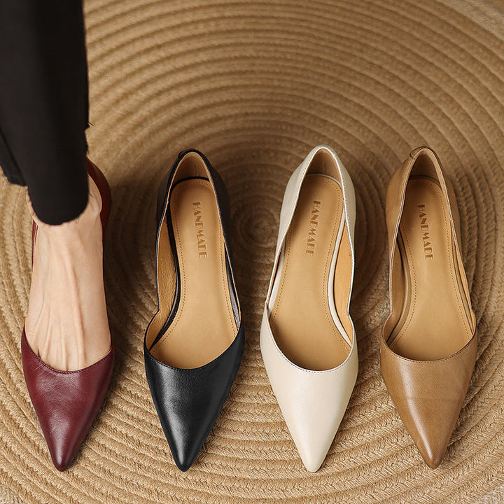 Ceyra Leder Kitten Heels