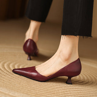 Ceyra Leder Kitten Heels