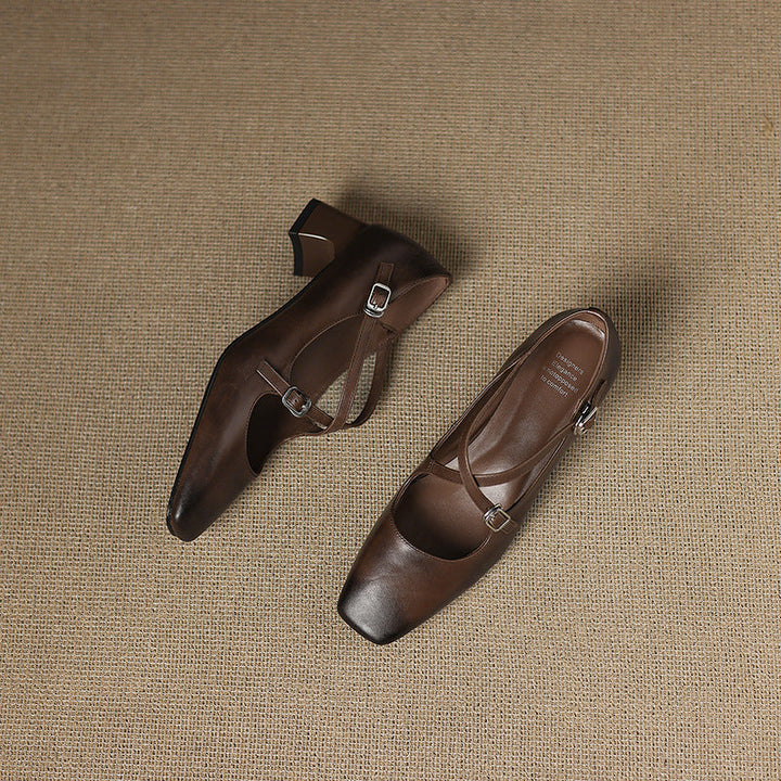Marvane Leder Kitten Heels