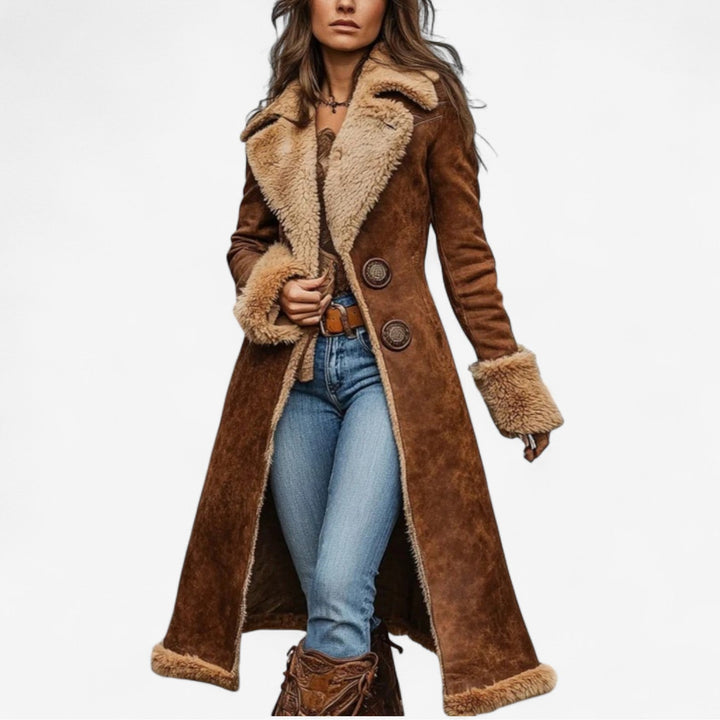 Mabyla | Langer eleganter Wintermantel für Damen