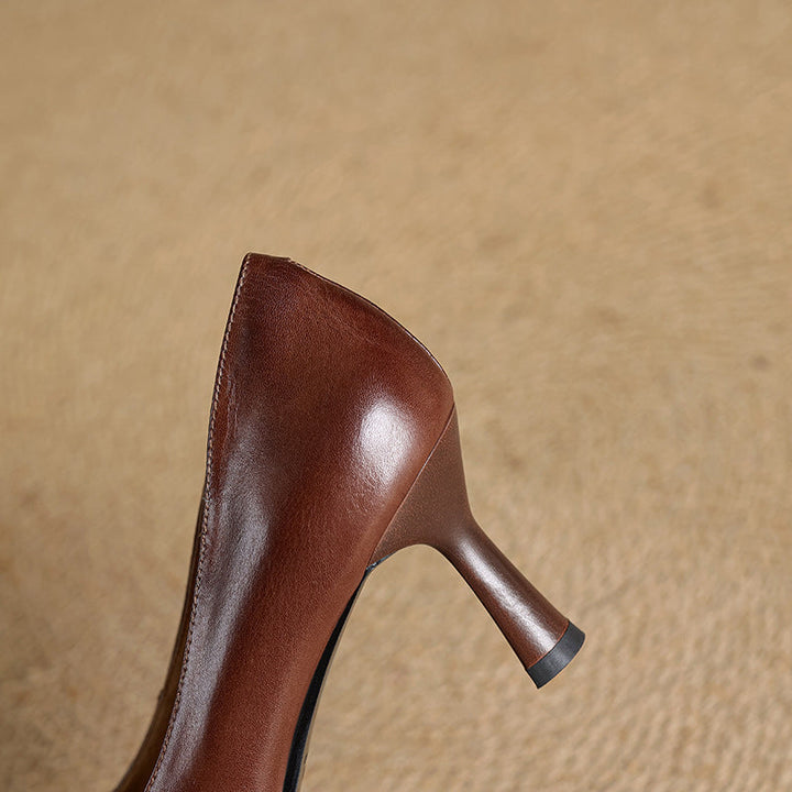 Elviera Quadratische Lederpumps