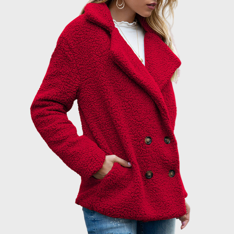 Mabyla | Teddymantel mit Kragen für Damen