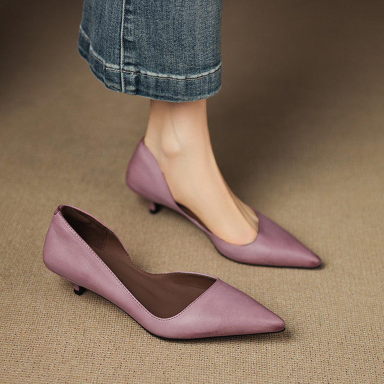 Orlisse Leder Kitten Heel Pumps