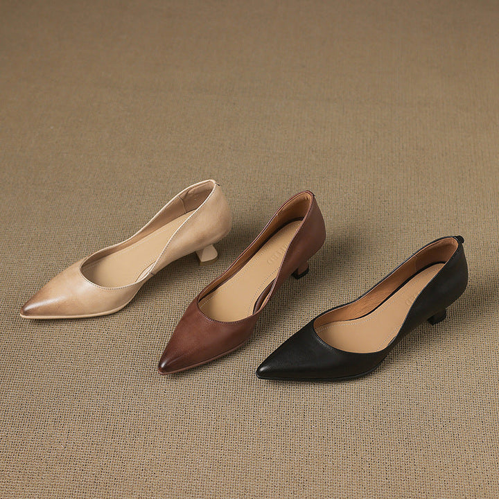 Calenne Leder Kitten Heels