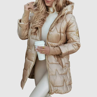 Mabyla | Satinierte Steppjacke mit Kapuze für Damen