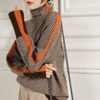 Lindemann Atelier | Malou – Rollkragenpullover mit Kontraststreifen