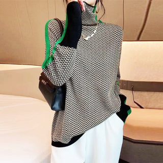 Lindemann Atelier | Malou – Rollkragenpullover mit Kontraststreifen