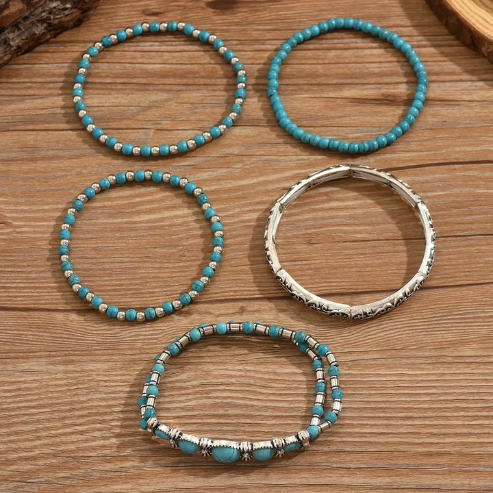 Maëlys | Raffiniertes türkisfarbenes Mehrreihiges Armband