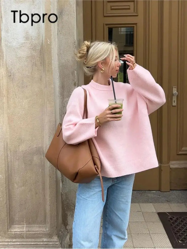 Rosalinda | Süßer rosa Strickpullover