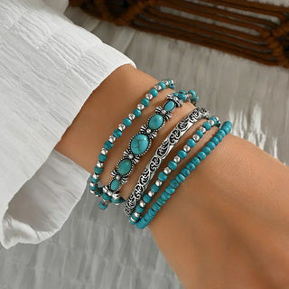 Maëlys | Raffiniertes türkisfarbenes Mehrreihiges Armband