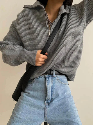Karen | Pullover mit Kragen und Reißverschluss