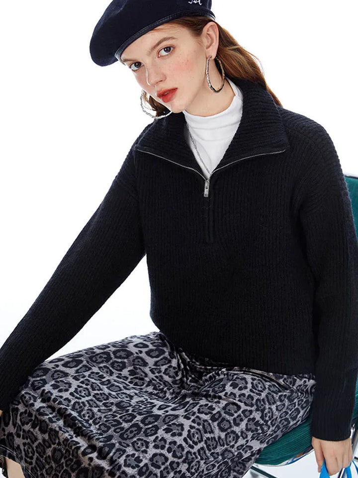 Karen | Pullover mit Kragen und Reißverschluss