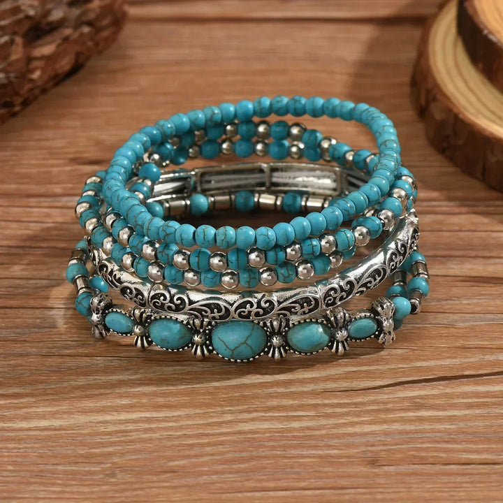 Maëlys | Raffiniertes türkisfarbenes Mehrreihiges Armband