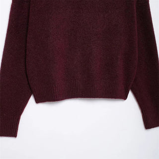 Vivian | Weinroter Pullover mit Stehkragen