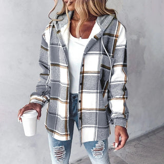Maia | Karierte Jacke mit Lockerer Passform und Kapuze