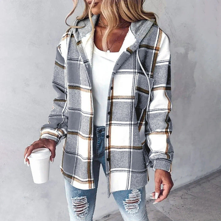 Maia | Karierte Jacke mit Lockerer Passform und Kapuze