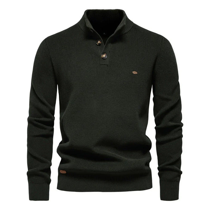 Konrad | Stilvolles Herrenpullover mit Knopfdesign