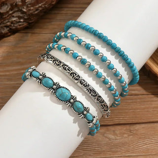 Maëlys | Raffiniertes türkisfarbenes Mehrreihiges Armband