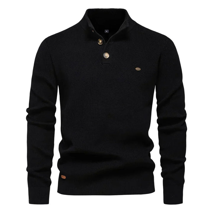Konrad | Stilvolles Herrenpullover mit Knopfdesign