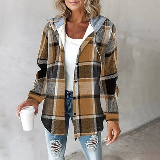 Maia | Karierte Jacke mit Lockerer Passform und Kapuze