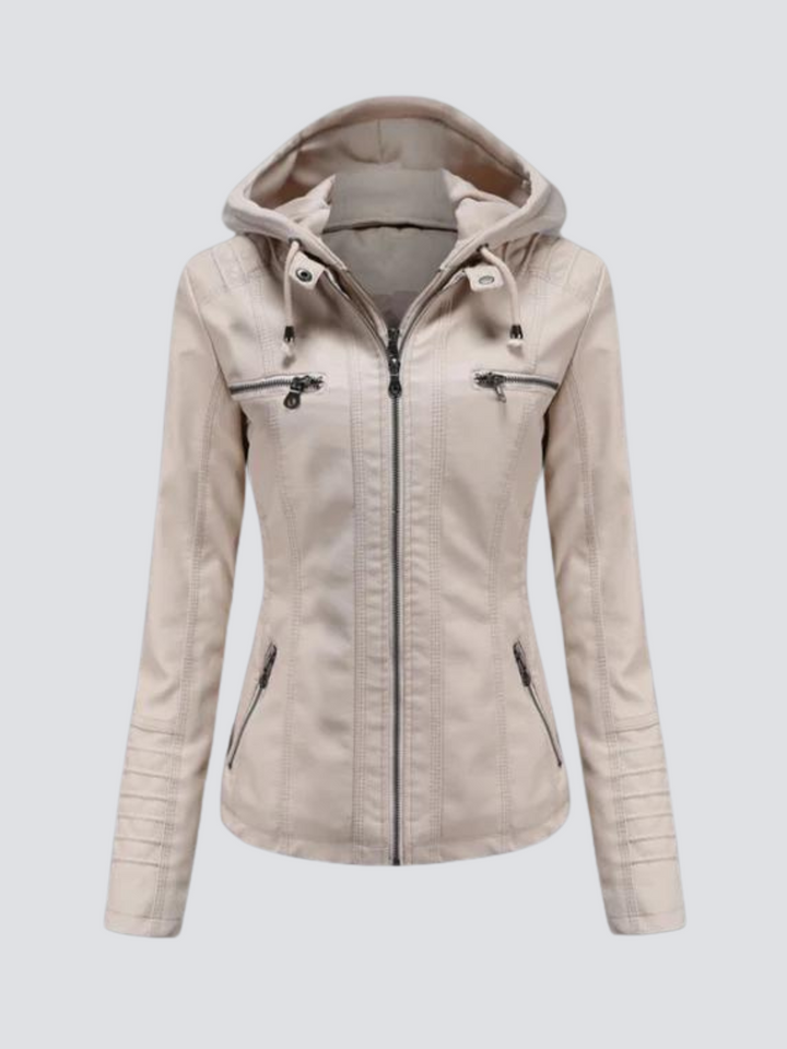Coleen | Vegane Lederjacke mit Kapuze
