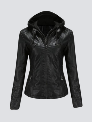 Coleen | Vegane Lederjacke mit Kapuze
