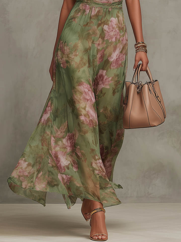 LIVIA | ELEGANTES FLORALES HALTER-MAXIKLEID