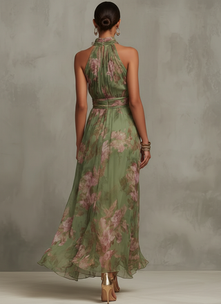 LIVIA | ELEGANTES FLORALES HALTER-MAXIKLEID