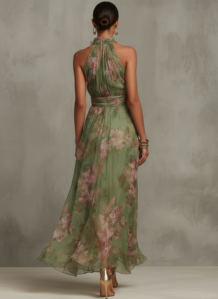 LIVIA | ELEGANTES FLORALES HALTER-MAXIKLEID