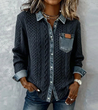 Riza | Strickjacke zum Knöpfen mit Zopfmuster