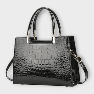 Olivia - Glänzende Krokodilprägung Handtasche