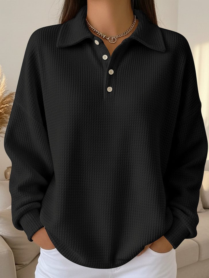 Mylene | Strukturierter Polo-Pullover