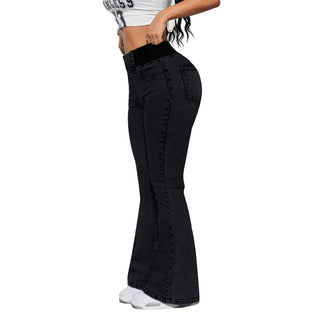 Damen Hochbundige Stretch Jeans
