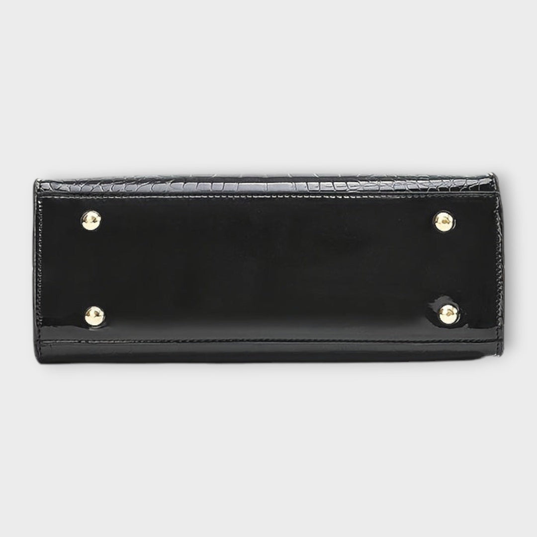 Olivia - Glänzende Krokodilprägung Handtasche