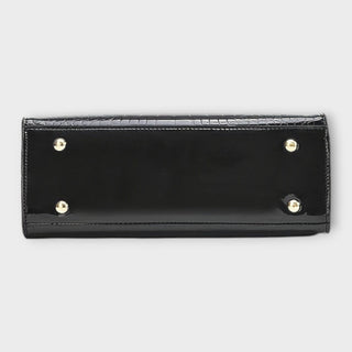 Olivia - Glänzende Krokodilprägung Handtasche