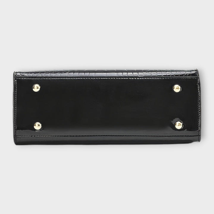 Olivia - Glänzende Krokodilprägung Handtasche