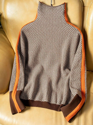 Lindemann Atelier | Malou – Rollkragenpullover mit Kontraststreifen