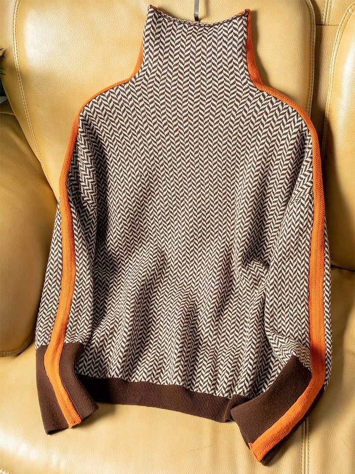 Lindemann Atelier | Malou – Rollkragenpullover mit Kontraststreifen