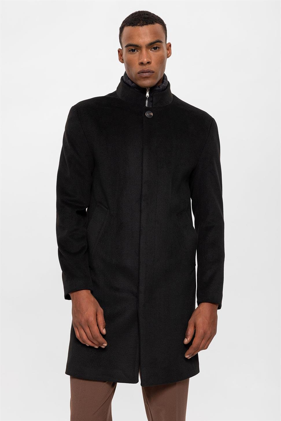 Stellan | Mantel mit Hohem Kragen für Elegante Looks