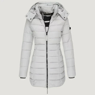 Mabyla | Lange Winterjacke mit Kapuze für Damen