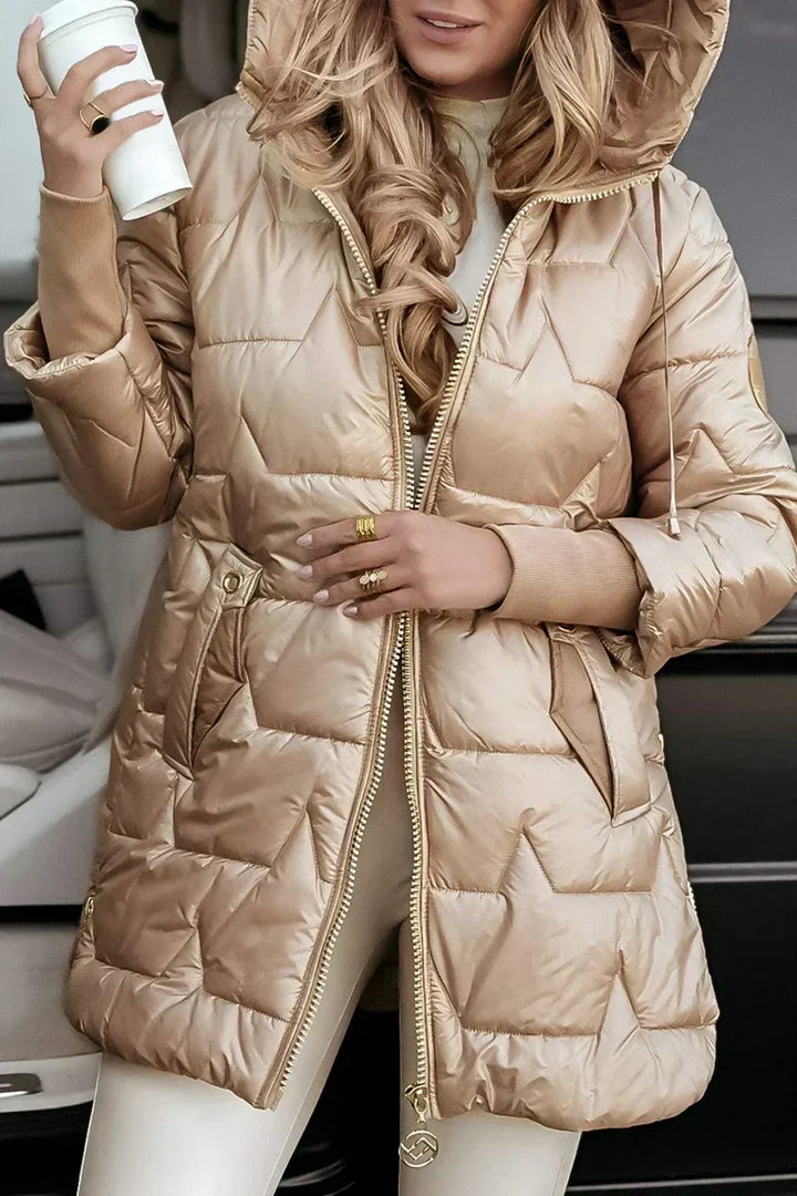 Mabyla | Warme Winterjacke mit Kapuze für Damen