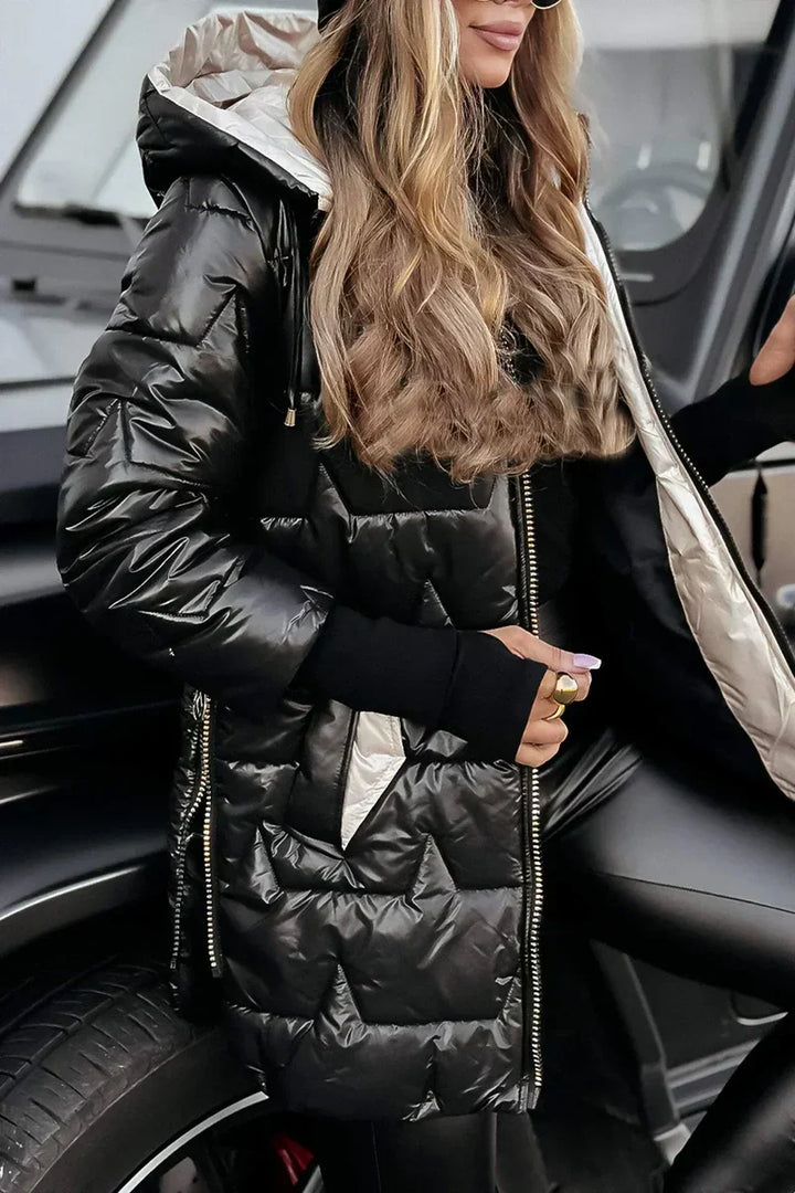 Mabyla | Warme Winterjacke mit Kapuze für Damen