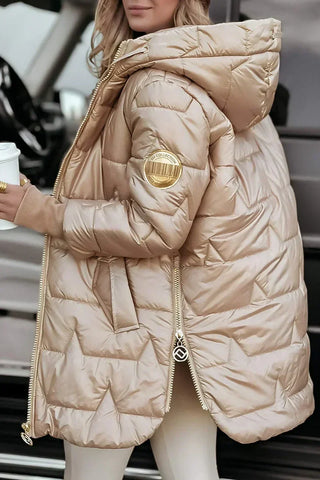 Mabyla | Warme Winterjacke mit Kapuze für Damen