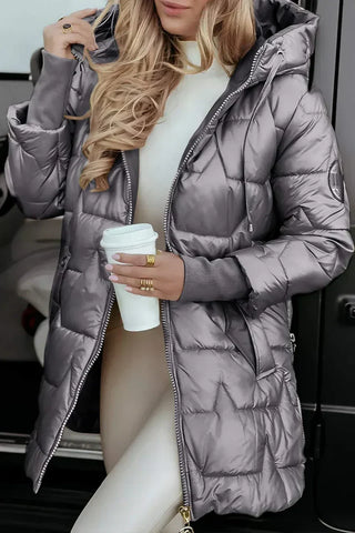 Mabyla | Warme Winterjacke mit Kapuze für Damen