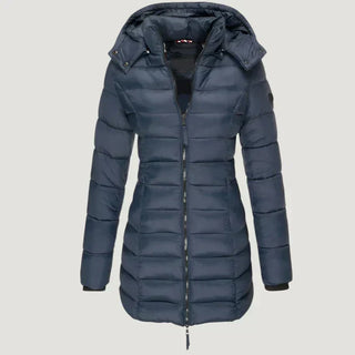 Mabyla | Lange Winterjacke mit Kapuze für Damen