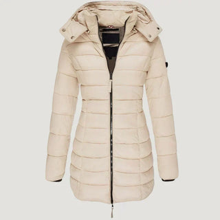 Mabyla | Lange Winterjacke mit Kapuze für Damen