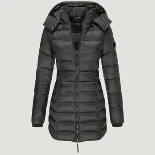 Mabyla | Lange Winterjacke mit Kapuze für Damen